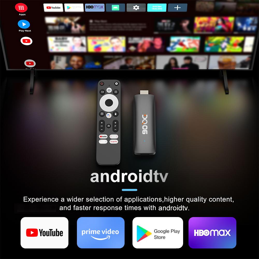 DQ06 ATV Mini TV Stick Android 12 Allwinner H618 Quad Core Soporte Video 8K Wifi6 BT5.0 Smart TV Box