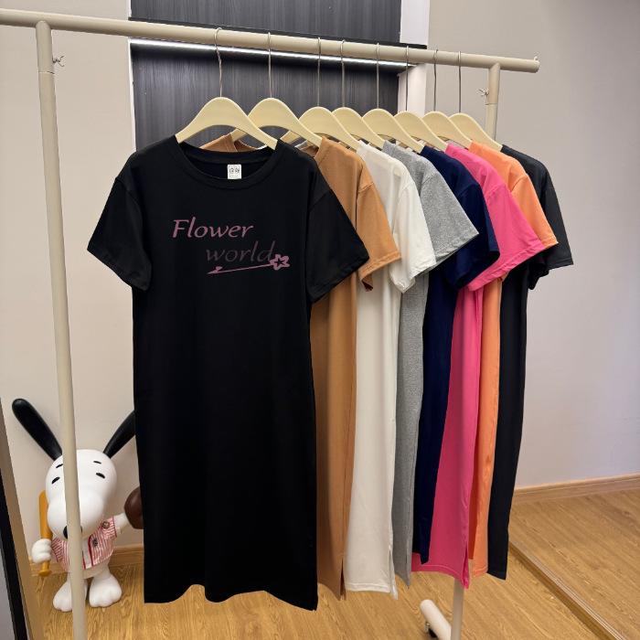 2026 Mode Wunsch Amazon Europäische Version Große Größe Locker Lang Knie T-Shirt Rock Außenhandel Grenzüberschreitend Kleid