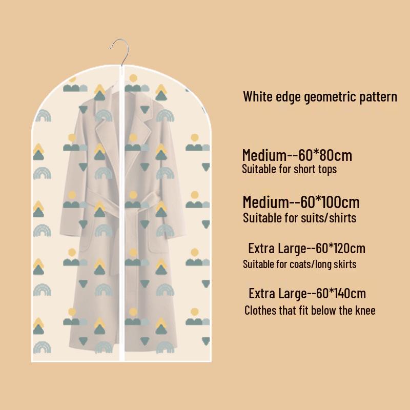 Thickened Transparent PEVA Dustproof Garment Bag for Suits – Washable Hanging Clothes Cover