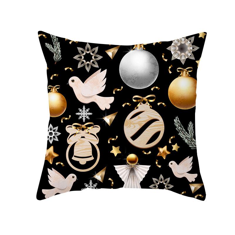 45cm Black Christmas Pillow Case Bell Christmas Ball Home Decor Pendant Christmas Decoration Happy New Year Noel Naveda Gift