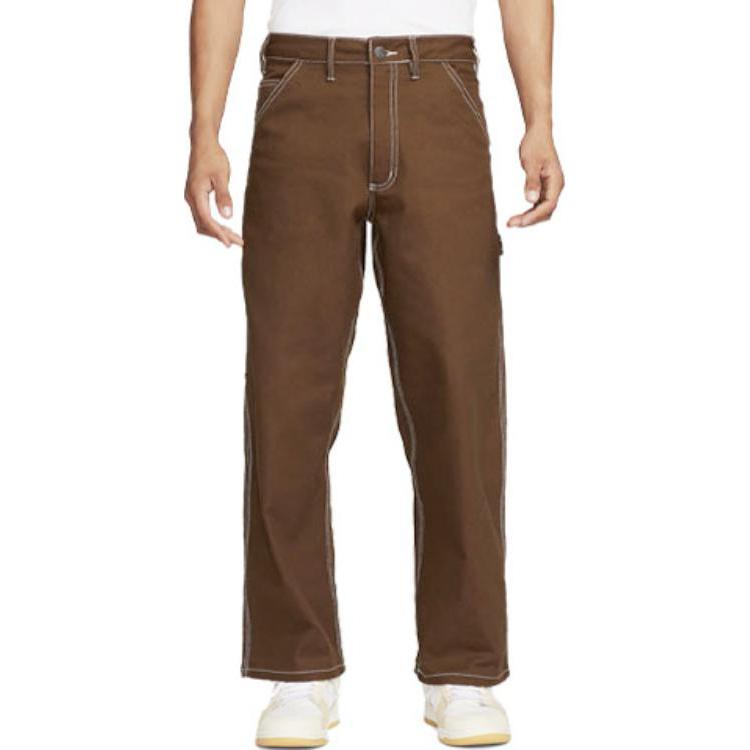 Nike Casual Pants Men's Brown Moderate Straight Fit Pants FB7199-259