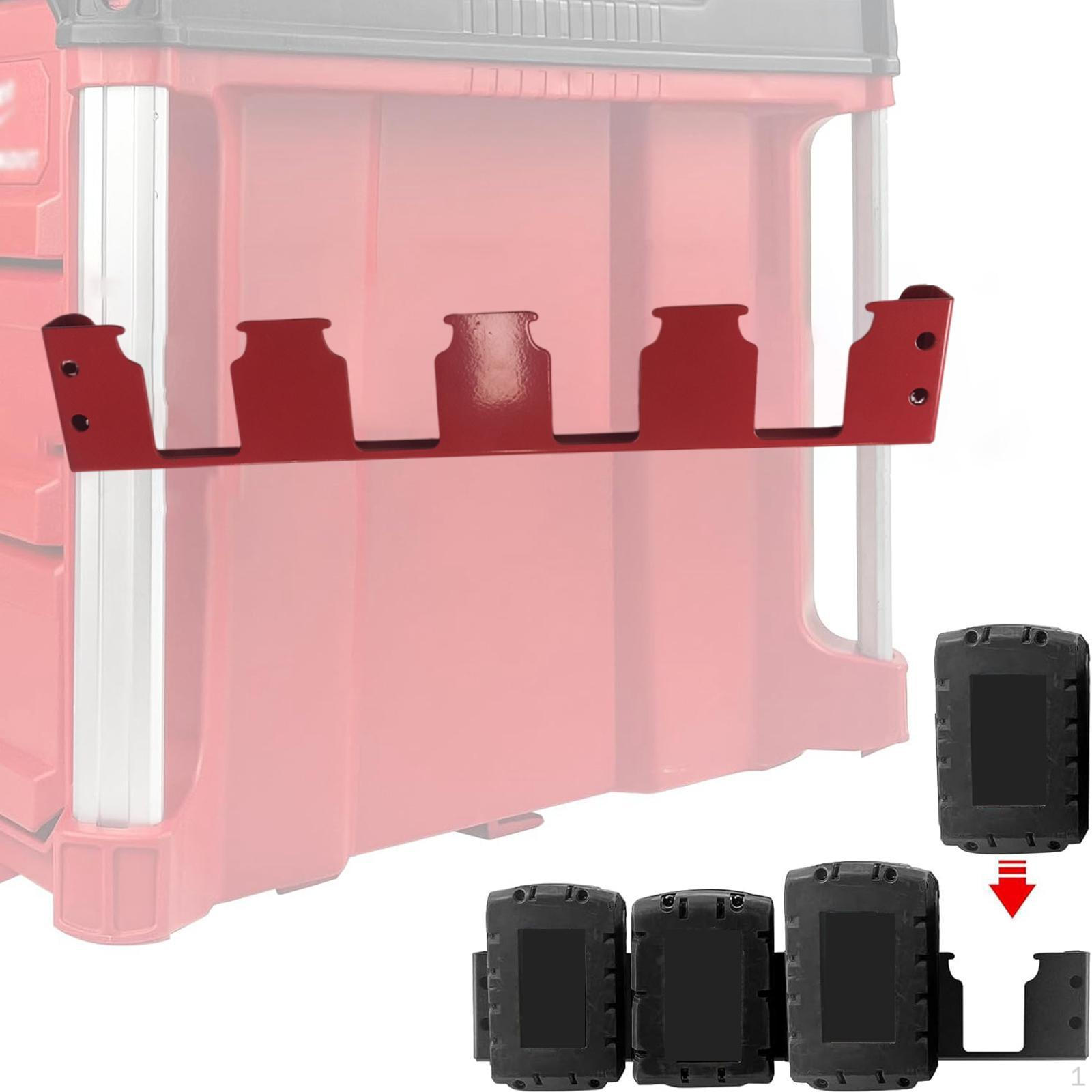 

4 Slot Battery Dock for Power Tools Wall Mount Storage Solution красный