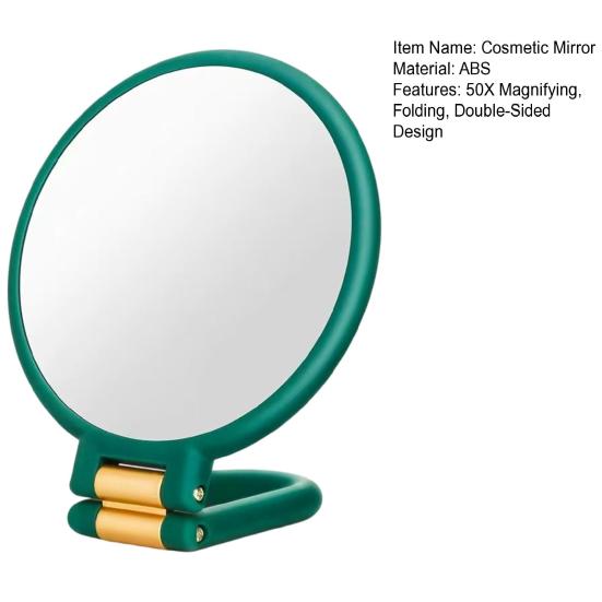 50-facher Vergrößerungs-Kosmetikspiegel, tragbar, faltbar, doppelseitiger Schminkspiegel, verstellbar, für Damen, Wandmontage, Handheld, Schreibtisch, Kosmetikspiegel