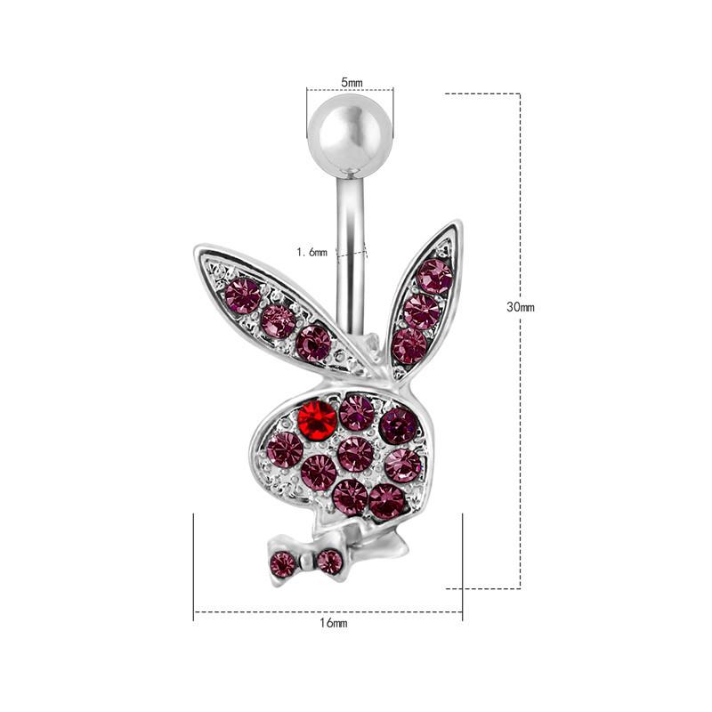 Stainless Steel Cartoon Rabbit Belly Button Ring Navel Piercing Body Jewelry