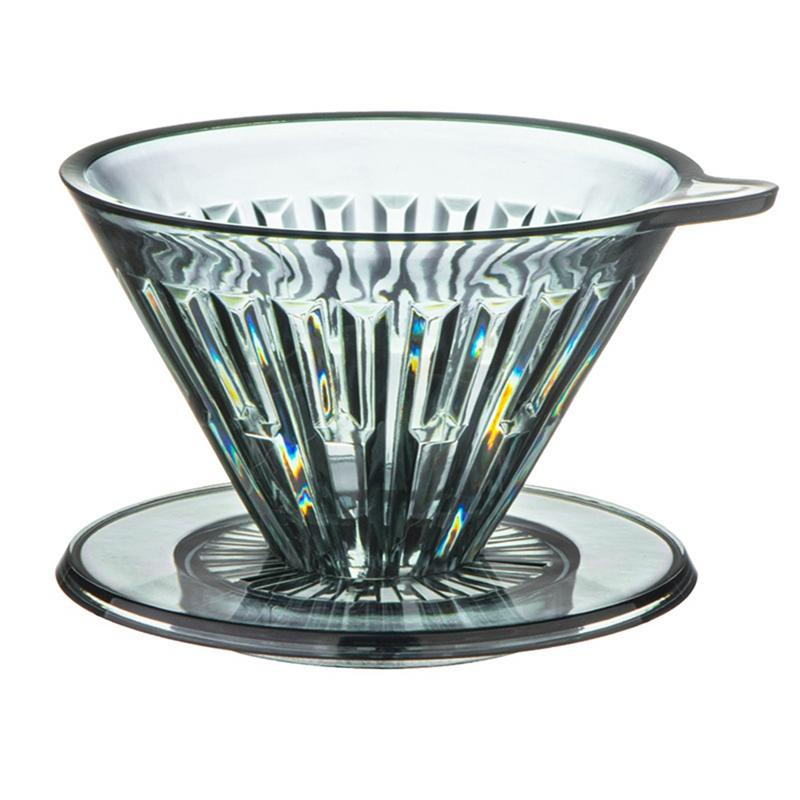 

Plastic Coffee Dripper Hand-Brewed Coffee Filter Cup Pour Over Coffee Sharing Pot 2-4 Cups Optimal Flavor Extraction B зелёный