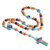Colorful Bead Kids' Rosary Necklace Funny Crucifix Pendant Chain Children Rosary Necklace  Pray