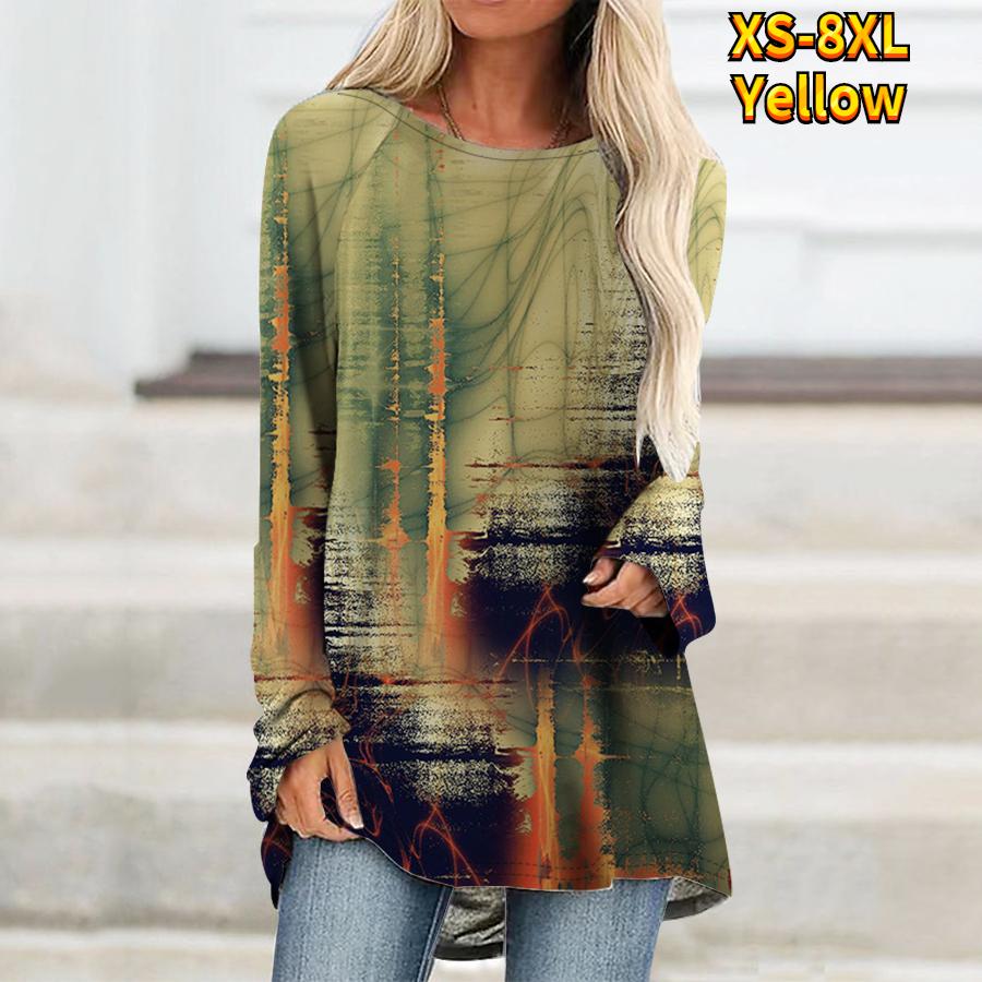 Женская футболка с абстрактным рисунком в полоску Футболки с принтом Женская модная — фото 16