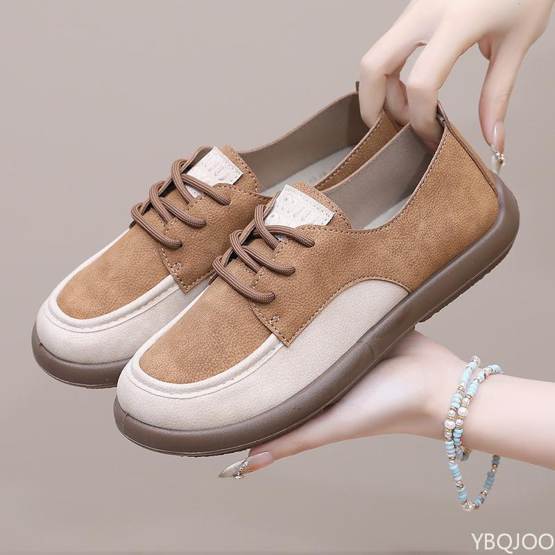 2025 New Women's Shoes Color Blocking Versatile Casual Breathable Women's Shoes Soft Sole Wear-resistant Anti Slip Single Shoe