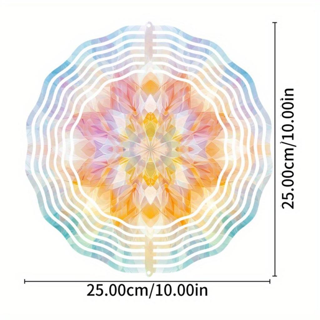 10 Inch Hanging Wind Spinner with Lotus Mandala Design 360 Degree Rotating Hook for Garden Balcony Yard Decor Summer Spring Gift