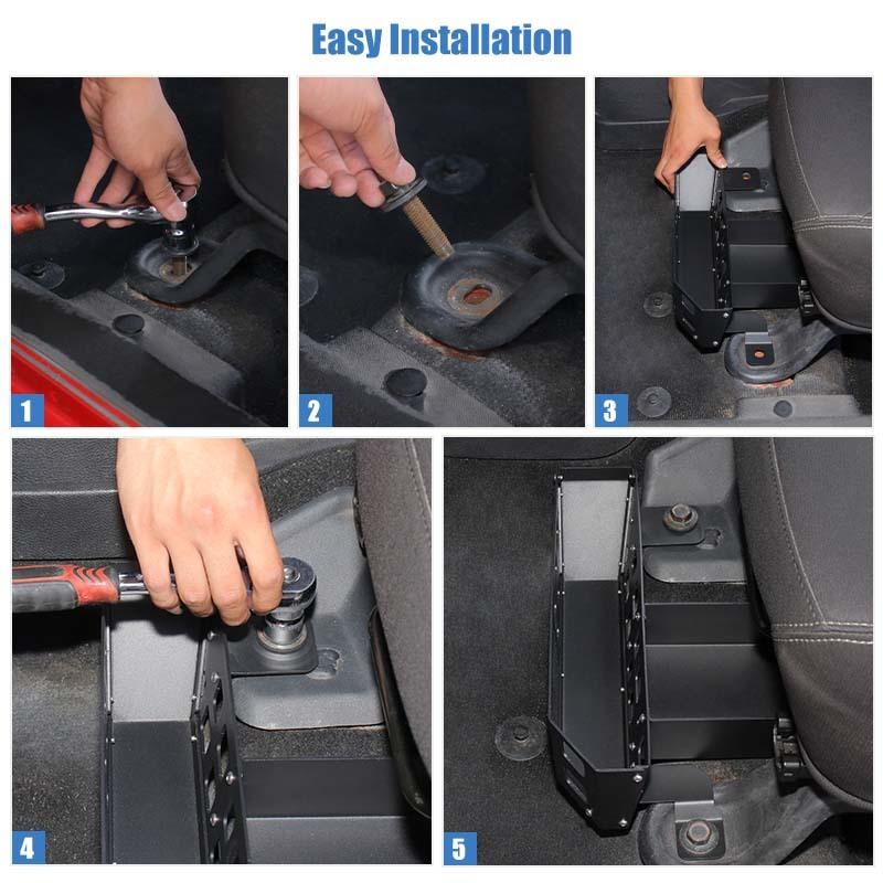 For Jeep Wrangler JK 2007-2017 Car Front Under Seat Storage Box Organizer Container Interior Stowing Tidying Accessories