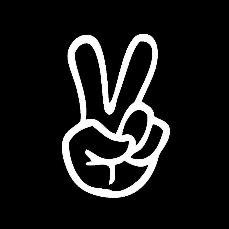 3 Inch Peace Sign Vinyl Sticker - Waterproof Black Decal With Free American Flag Heart Sticker