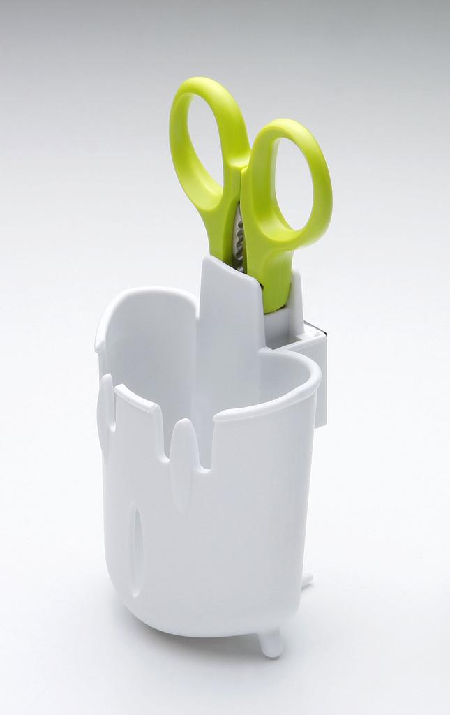 Green Bell Stainless Steel Handy Kitchen Scissors with Holder, Green, G-2008
