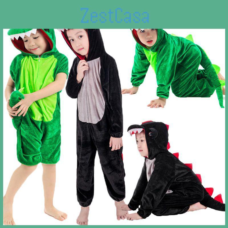 Soft And Wear-resistant Halloween Childs Dinosaur Costume Crocodile Fancy Dress Jumpsuit