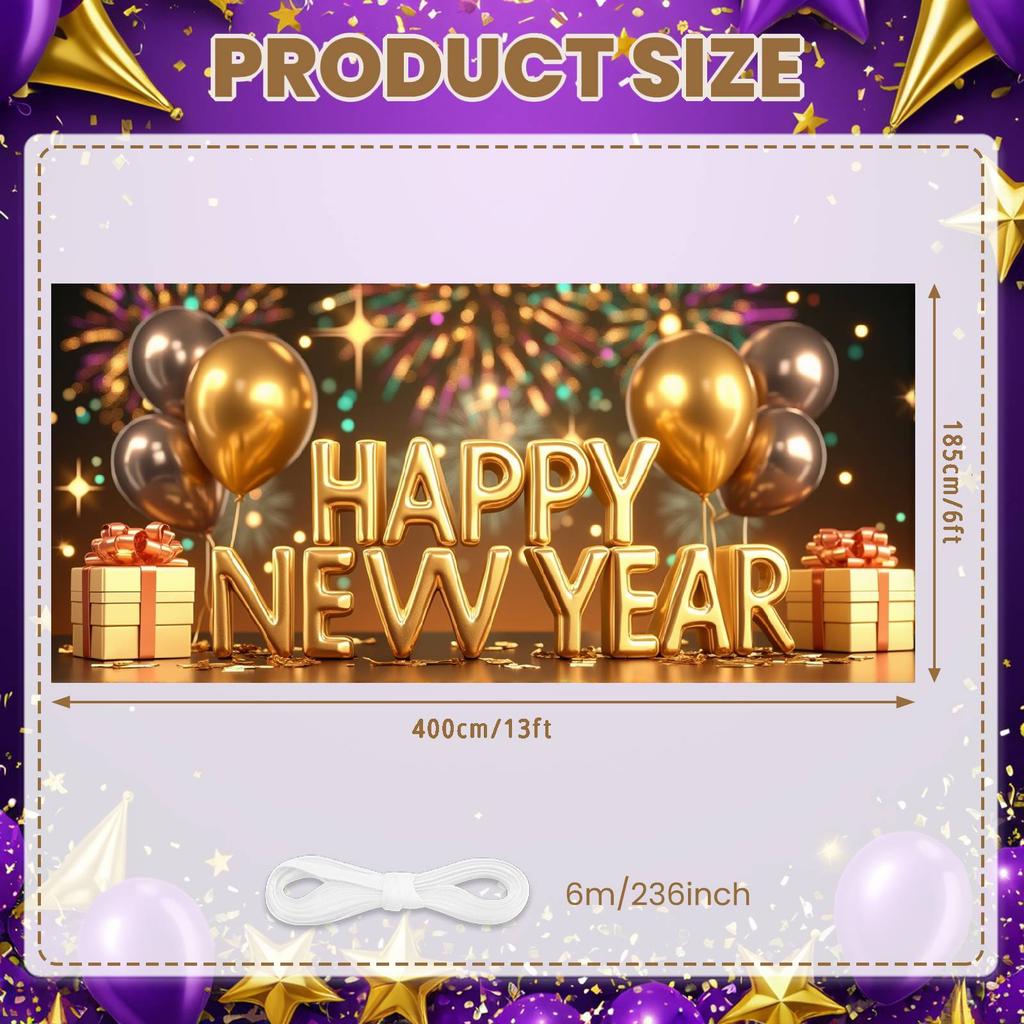 Adereço para Foto de Ano Novo Elementos Brilhantes Fundo Festivo Decoração de Ano Novo Fundo Material Leve Fundo para Eventos Festivos