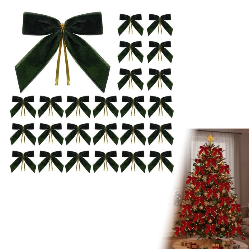 Luxurious Velvety Bowknot Knot Ornament Velvety Holiday Decors For Christmas Tree Holiday Homes Party Decorations