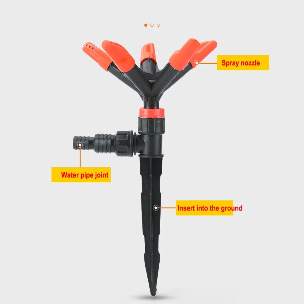 1PC 360° Rotating Pentagonal Sprinkler Automatic Spray Sprinkler Adapter Watering System for Watering Flowers Vegetables Garden Lawn Irrigation