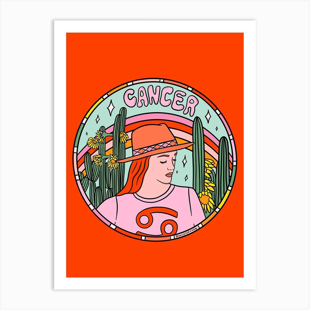 

Абстрактная Рак Дева Девушка-ковбой Настенное Искусство Плакат Печать Цитата Желтый Холст Картина Красочные Душа Девушки Гостиная Спальня Домашний Декор 21x30cm No Framed