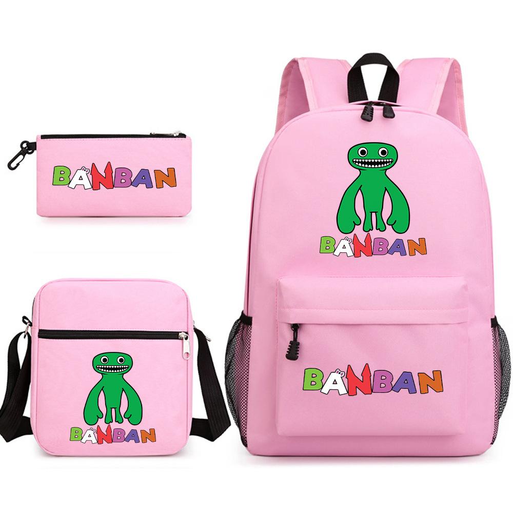 Three-piece Foreign Trade Schoolbag Casual Canvas Backpack Male and Female Students Backpack Printing