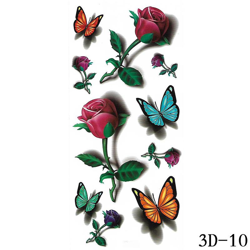 

Водонепроницаемые 3D-наклейки для татуировок - красочные бабочки, цветы и животные, индивидуальный дизайн 90*190mm