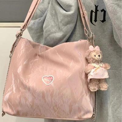 Women's Bags Tote Bags New Fashion Pink Shoulder Bags Niche Design Chain Bag Korean Leisure Versatile High Capacity Commuter Bag