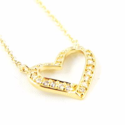 [H2620] - Gold-Plated Necklace 'Love' White Gold - 13x13 Mm