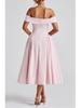 Women's European & American Off-the-Shoulder Backless Dress - Solid Color, Long and Sexy Fashion Style (2026 In Stock)