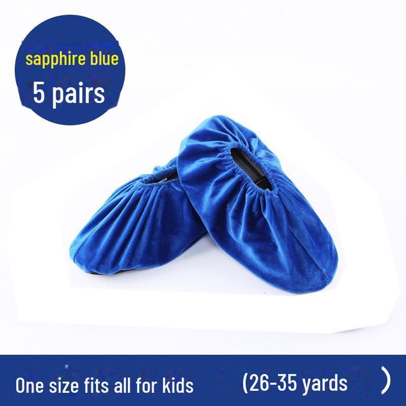 Durable Non-Slip Flannel Shoe Covers for Reusable Indoor Use - Ideal for Kids, Guests, and Students