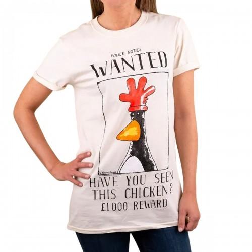 Wallace and Gromit Womens/Ladies Feathers McGraw Wanted Poster Boyfriend T-Shirt