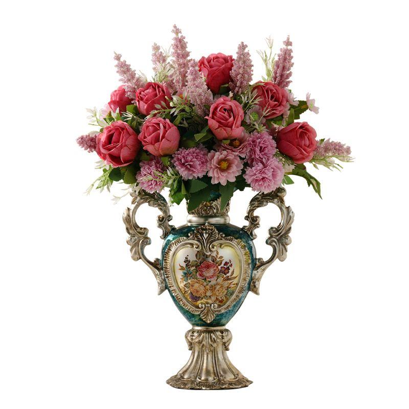Europa Vintage Harz Vase Blumenarrangement Ornamente Haus Wohnzimmer Schreibtisch Einrichtung Dekoration Café Büro Zubehör Artikel