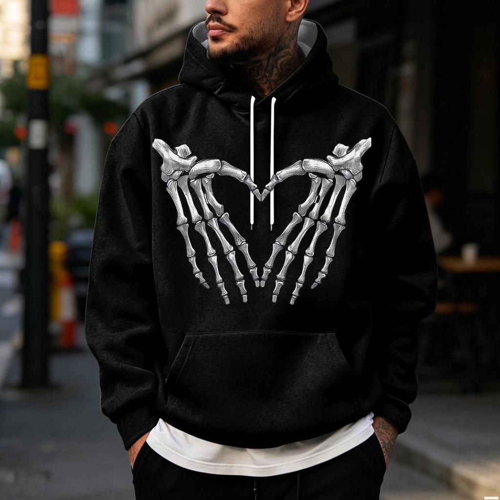 Men's Hooded Halloween Print Hoodie