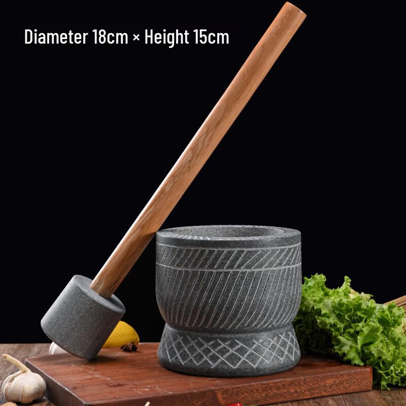 LISM Hand-Carved Bamboo Mortar & Pestle Set