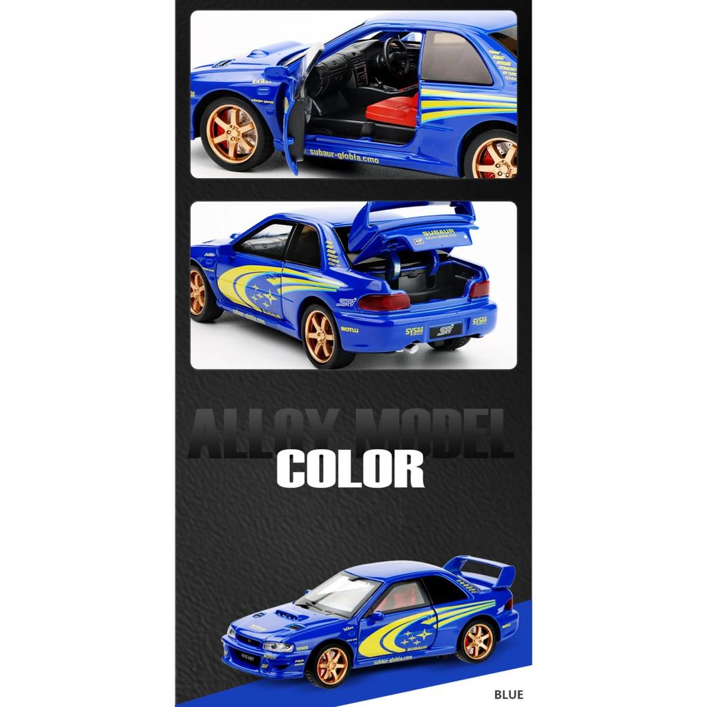 1/32 Subaru Impreza WRX STI Supercar Diecast Model Alloy Metal Car Classic Love Collection Hobby Birthday Gifts with Friend