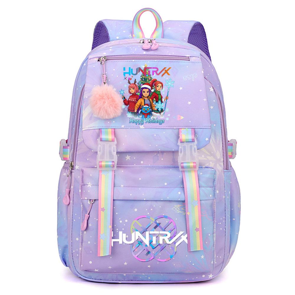 Anime Christmas K-Pop Demon Hunters Printed Large Capacity Waterproof Backpack Teenger Student Girl Boy Schoolbag Bookbag Women Waterproof Travel Bag