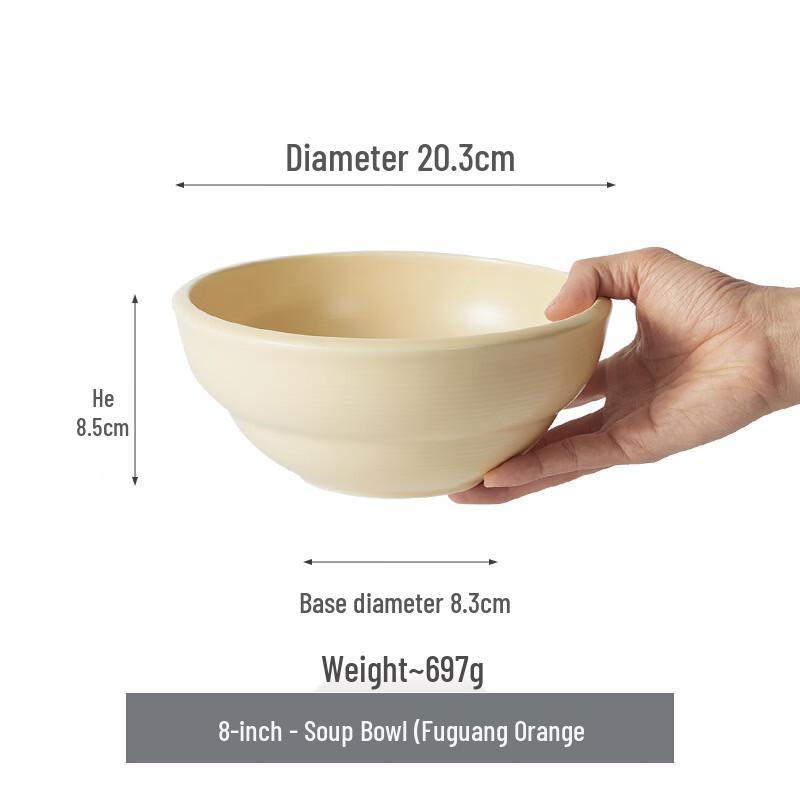ZISIZ Nordic Ceramic 8-inch Soup Bowl Set
