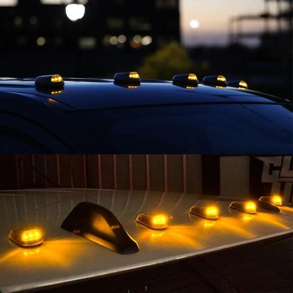 Amber No Drill Car Cab Lights Ultra Bright Universal Truck Cab Lights Roof LED Light Waterproof for Trucks/Cars/SUV