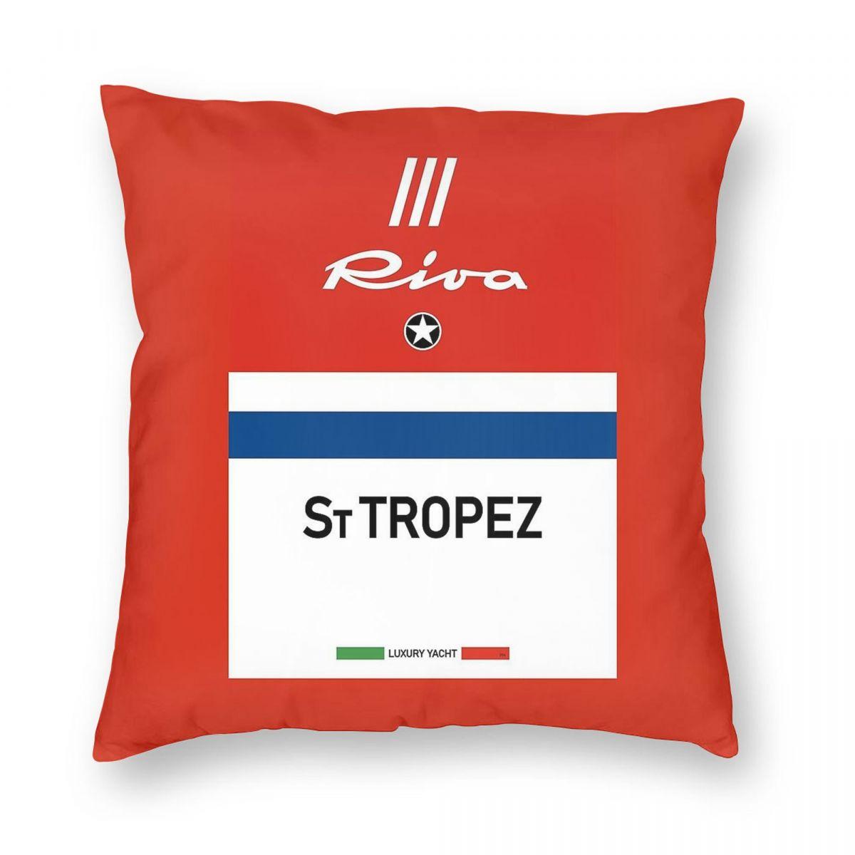 

Saint Tropez Riva Aquarama Italy Yachting Square Pillowcase Polyester Linen Velvet Printed Pillow Case Home Cushion Cover 18 12x12Inch