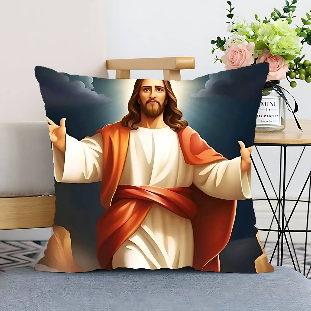 Jesus Christ Pillow Case Cushion Cover Polyester Pillowcase Decorative Sofa Cushion Pillowcase Home Decor