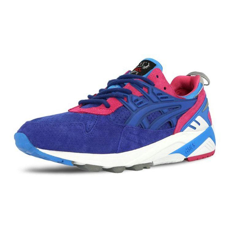 Asics Comfortable Versatile Sports Durable Low-Top Marathon Running Shoes Men Running Shoes Blue Pink H52QK-4242