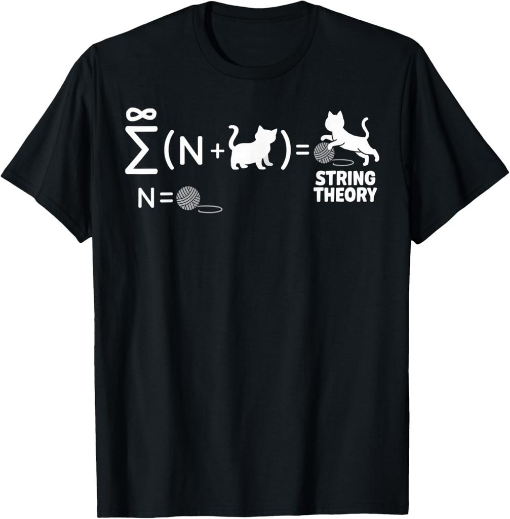 String Theory Quantum Physic Physicist Schrodingers Cat TShirt Funny Casual Cotton Graphic T Shirts Camisas Streetwear