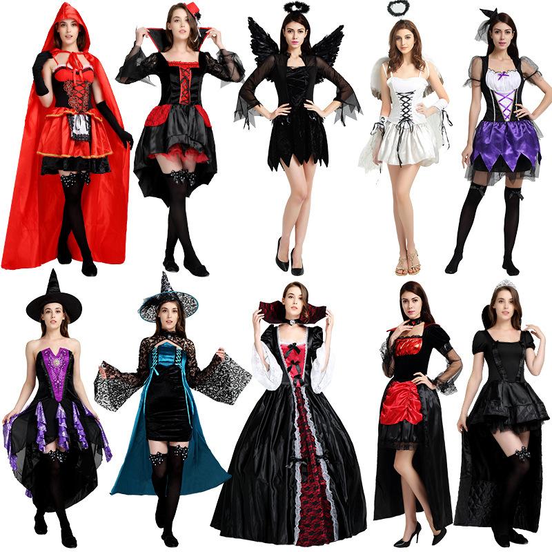 Halloween witch costume adult cosplay black ghost ghost bride masquerade witch snake cook