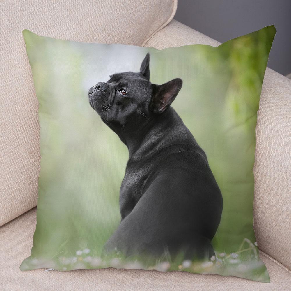 Cute Pet Mini French Bulldog Pillowcase Home Sofa Car Decoration Animal Dog Cushion Cover Printed