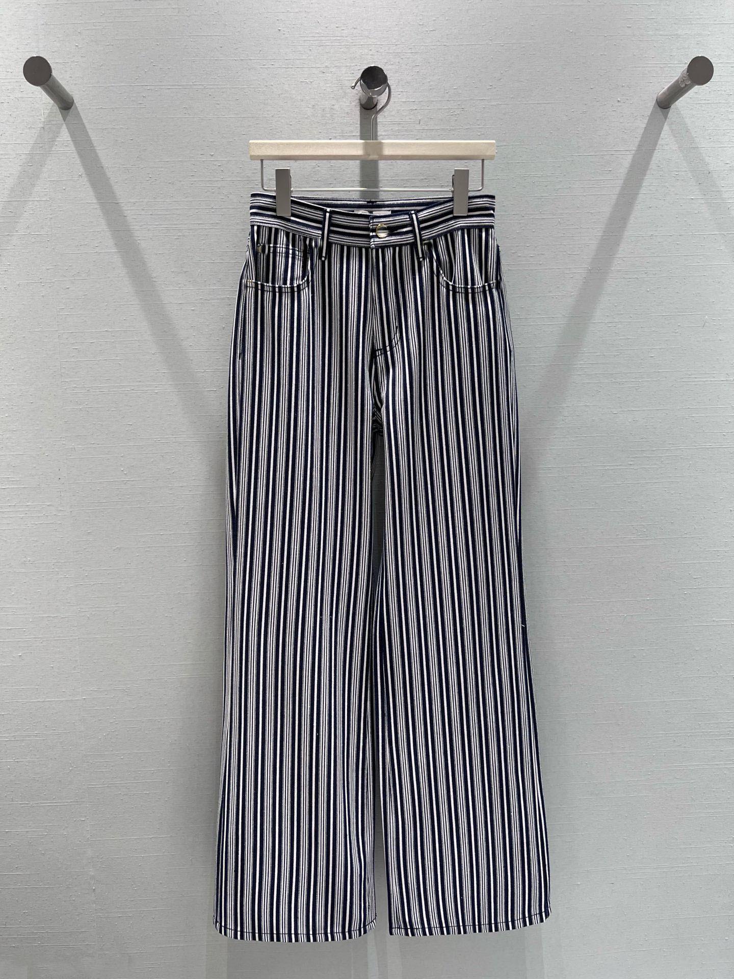 2026 Spring Korean Street Style Wide-Leg Stripe Casual Pants Large