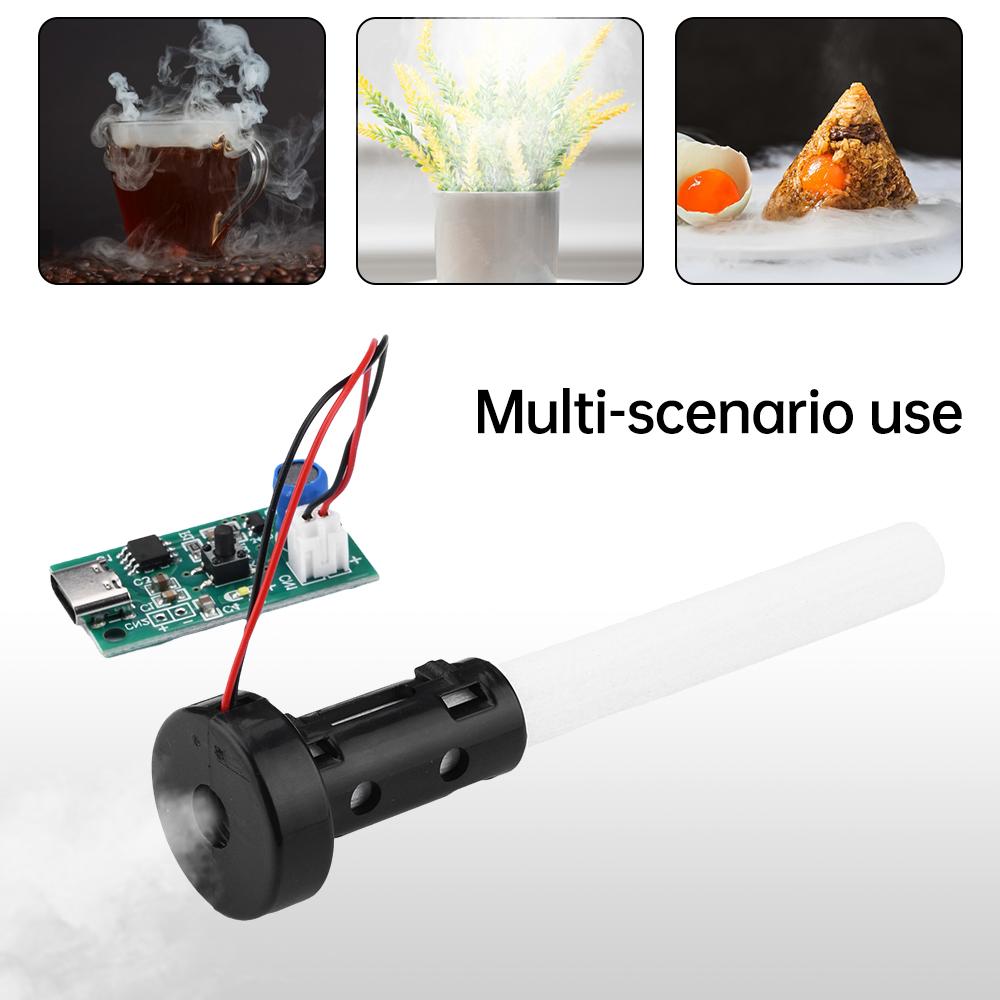 DC 5V Humidifier Module Ultrasonic Atomizing Spray Accessories DIY Humidification Kit Yellow/Black Bracket Type-C