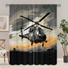 Helicopter Pattern Printed Curtains Christmas Decorations Bedroom Living Room Home Decoration Curtain Made Of Polyester Washable Sitting Ready