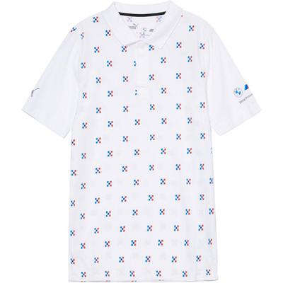 Bmw Racing Series Mode Allover-Print Baumwolle Atmungsaktiv Kurzarm Poloshirt Herren Poloshirts Weiß 533376-02