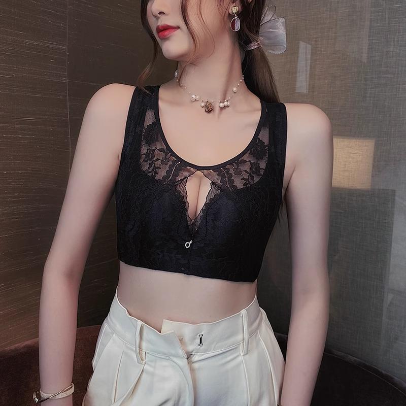 Adjustable Lingerie Women's Gathering and Retracting Breast Bra Anti-sagging Beautiful Back Bra Without Underwire Lace Bra