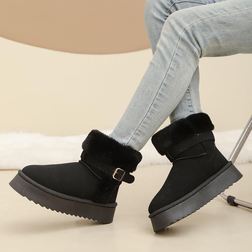 Fashion Winter Women's Casual Comfortable Snow Boots Velvet Cotton Waterproof Minimalist Short Boots Fashionable Warm Women Boots 6326