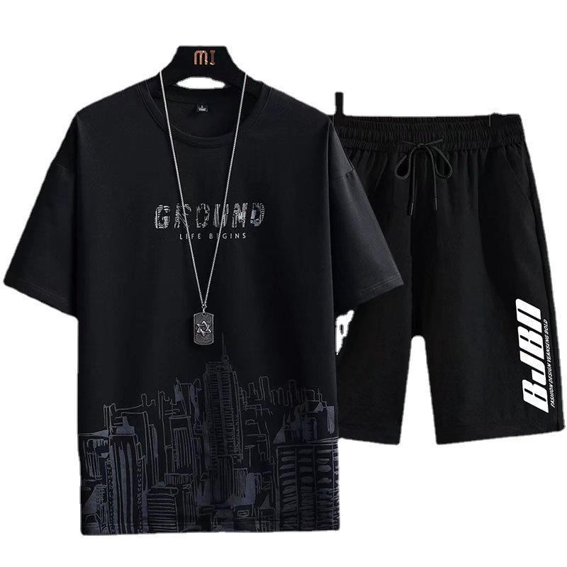 Men's Quick-Dry Summer Ice Silk T-shirt and Shorts Set