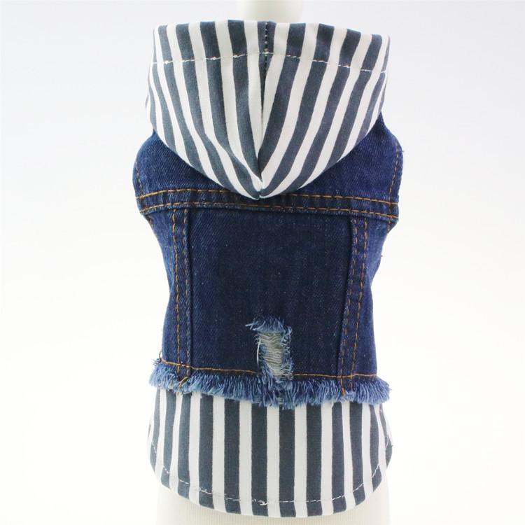 Frühlings-, Sommer-, Herbst- und Winterkleidung, neue Haustierkleidung für Hunde, Bichon Frise, Teddy, Bulldogge, gestreifte Jeansweste