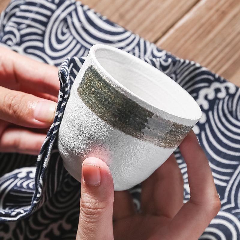 Export Japanese-Style Teacup, Water Cup, Coarse Pottery Hand-Painted Cup, Coffee Cup, Clay Small Teacup
